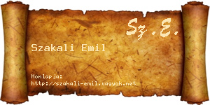 Szakali Emil névjegykártya